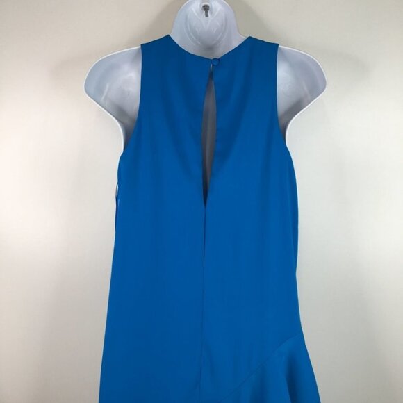 Topshop Assymetrical Blue Dress Sleeveless Size 4 - Picture 5 of 9